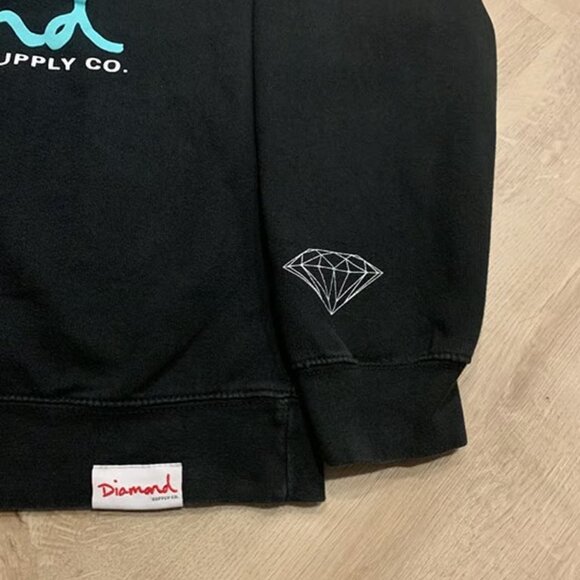 Diamond Supply Co Gem Black Crewneck Sweatshirt Men's Large L Floral Skater - Picture 4 of 4